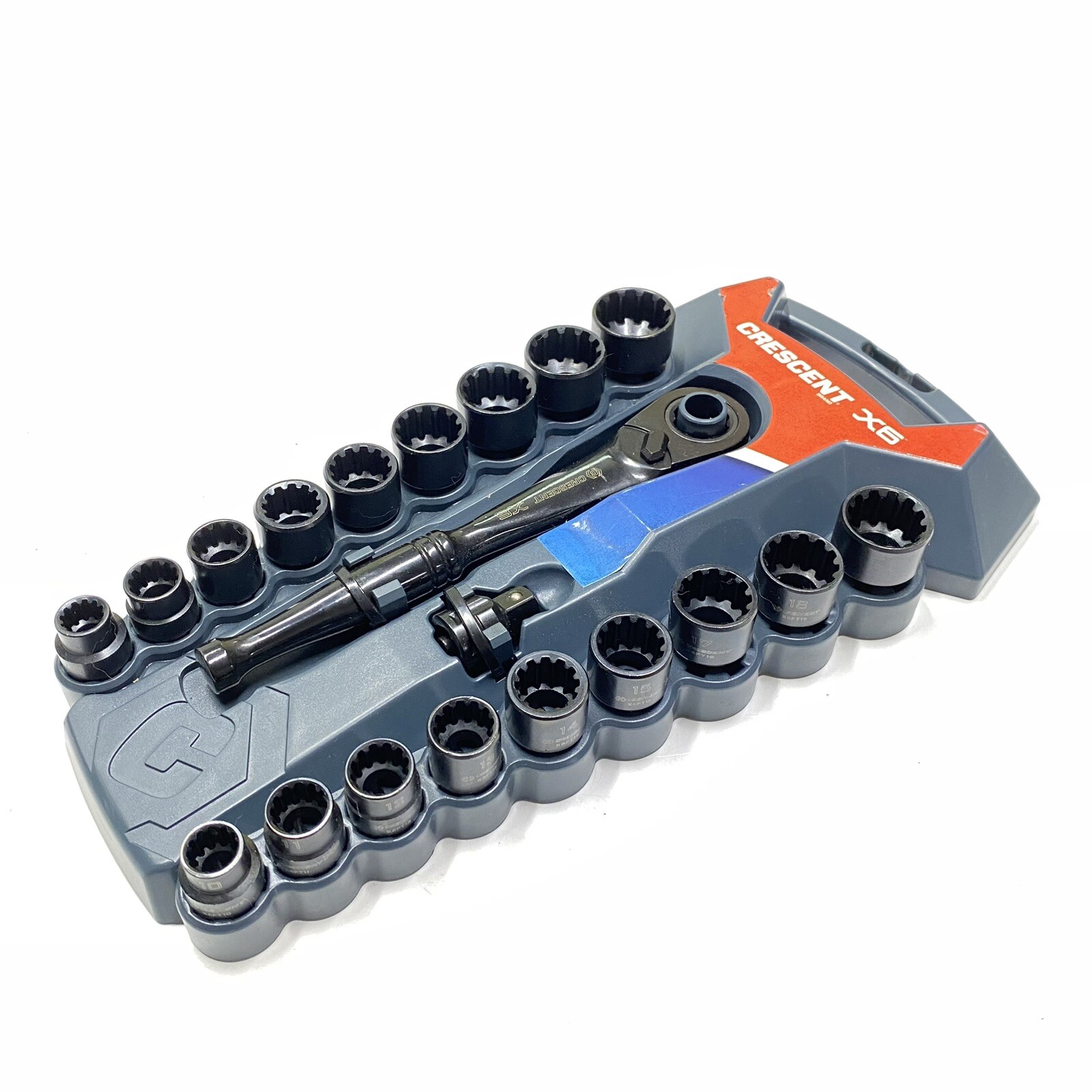 CRESCENT X6 20pc Inch & Metric Socket Set w/ Ratchet 3/8" DRIVE 1019mm