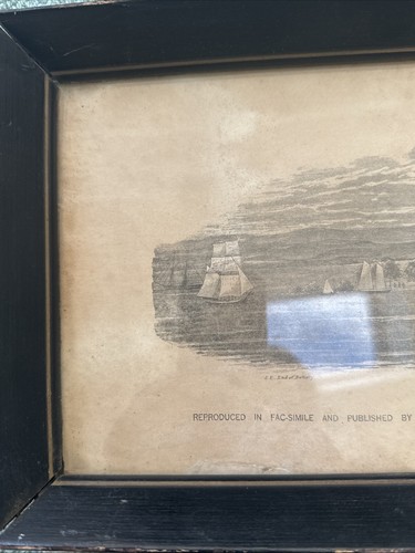 Antigua litografía de una yarda enmarcada en madera de 1898 de la ciudad de Nueva York de 1798. - Imagen 3 de 16