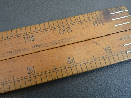 Vintage Jennings advertising boxwood brass 4 fold 24" rule ruler No 1380 Rabone - Picture 8 of 12