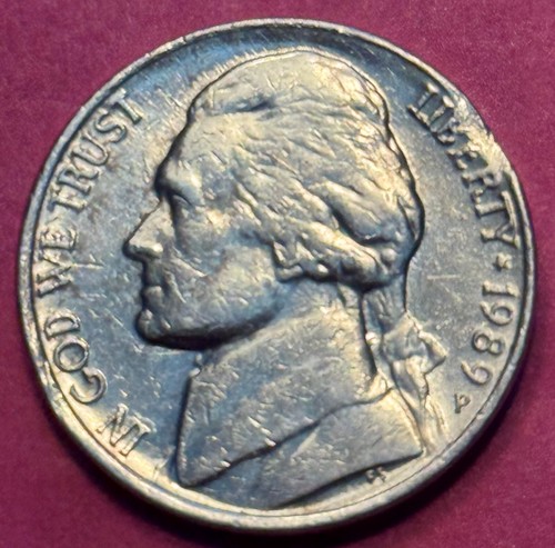 1989-P Rim Clip Error Jefferson Nickel (1235) - Picture 2 of 7