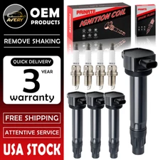 ✅OEM 4 Ignition Coils + 4 Iridium Spark Plugs For Dodge Jeep Chrysler 2.4L UF557