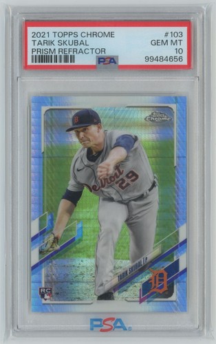 2021 Topps Chrome Rookie Prism Refractor PSA 10 Tarik Skubal Rookie #103 Detroit