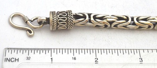Pulseras grandes pesadas de cadena de plata esterlina 925 de Bali/bizantinas. Varios tamaños - Imagen 16 de 53