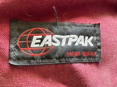 Vintage 1990s Eastpak Red & Black Bookbag Backpack Made in