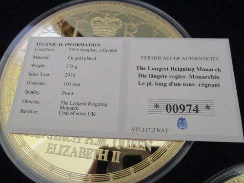 Windsor Mint 2 Jumbo Strike Queen Elizabeth II Longest Reign & Coronation Coins - Picture 11 of 17