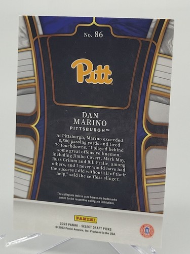 2023 PANINI SELECT DRAFT PICKS DAN MARINO BASE CARD PITT PANTHERS DOLPHINS NFL - Picture 2 of 2