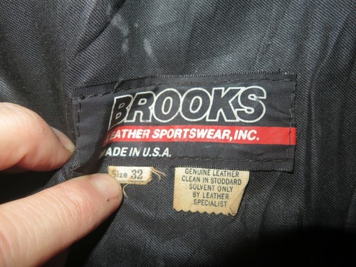 Vintage Brooks Cafe Racer Leather Motorcycle Biker Jacket XS 32" Euro 42 - Black - Picture 6 of 12