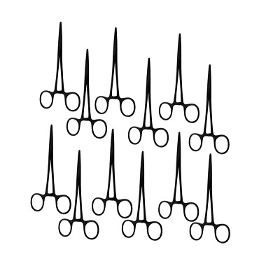 Lot Of 12Pcs 5.5'' Kelly Full Black Hemostat Forceps Straight Surgical Instrument