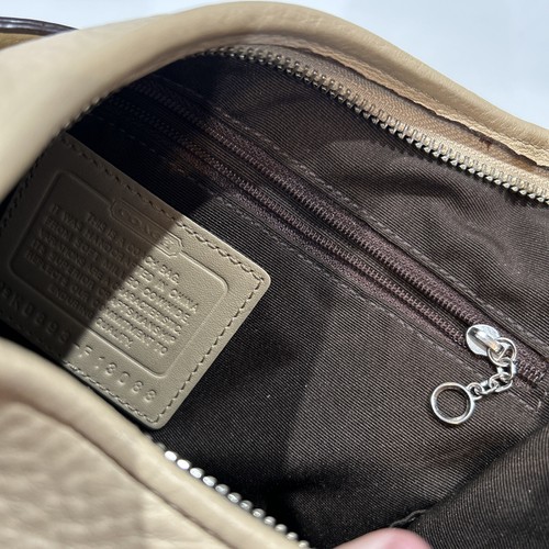 Coach Hamilton F13088 Tan Pebbled Leather Purse Shoulder Bag Lobster Clip - Picture 17 of 20