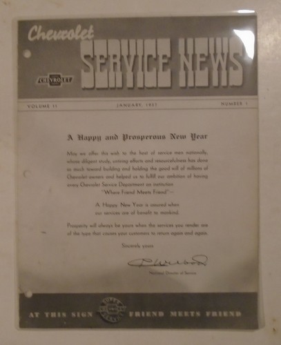 Chevrolet Service News January 1937 Vol. 11  No. 1 - Picture 1 of 2