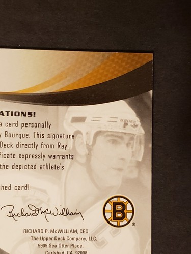 Upper Deck UD SP 2004 juego usado firmantes Ray Bourque automático #SPS-RB - Imagen 12 de 16