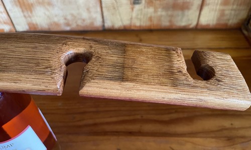 Weinfass Stab Weinflaschenständer hält 4 Weingläser Handarbeit perfektes Geschenk - Bild 9 von 12