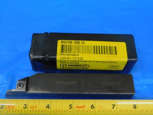PH HORN RHU100.1000.13 LATHE TURNING TOOL HOLDER 1" SHANK S100 INSERTS 6" OAL - Picture 2 of 4