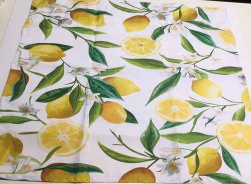 1 PAIR Kitchen Rod Pocket Window Curtains in Cheerful Lemon Design Pattern - Picture 5 of 5