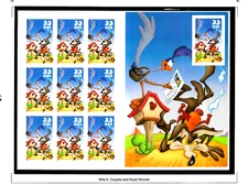HICK GIRL-BEAUTIFUL U.S. MINT SHEET  SC#3391   ROAD RUNNER & WILE E. COYOTE