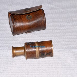 ANTIQUE BRASS TELESCOPE MARINE NAUTICAL LEATHER PIRATE SPYGLASS VINTAGE SCOPE