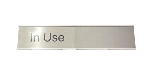 Available In Use Conference Room Sign Plate Holder Sign, Size: 2" x 10" Silver - Picture 4 of 4