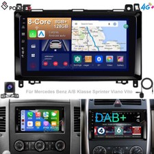 8+128G 8CORE DAB+ Autoradio GPS Für Mercedes Benz A/B Klasse Sprinter Viano Vito