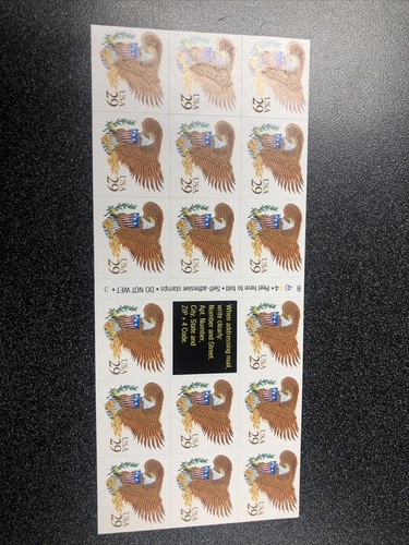 US 2595A Eagle & Shield 29 Cent Book Of 20 Plate Number B4344•3 - 第 1/6 張圖片