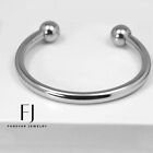 Cuff Bracelet Classics High Polish Box Men's Silver Stainless Steel 7" Round