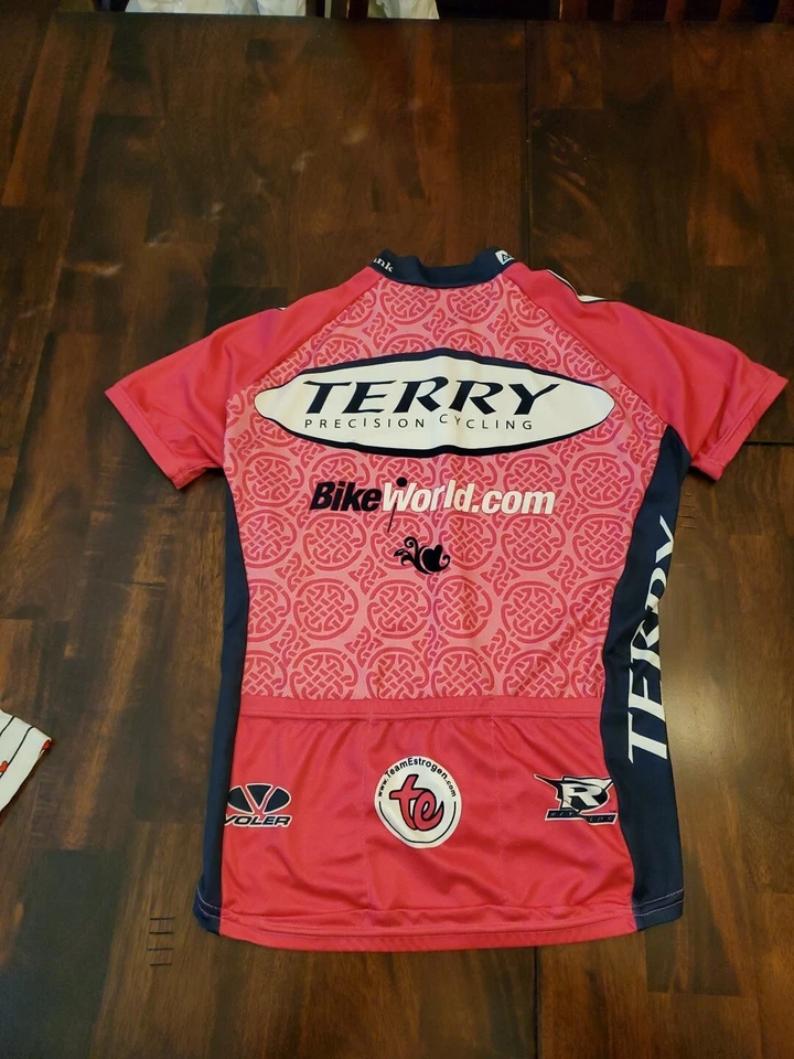 Camiseta deportiva de ciclismo Verge para mujer extra pequeña rosa/azul manga corta Foto 3 de 3