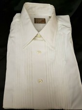 Gitman Gold New 15 x 32 White Laydown Collar Tuxedo Shirt TUXXMAN USA 159.95