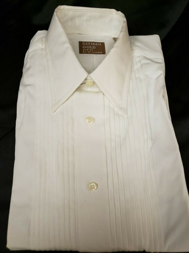 Nueva Camisa Esmoquin Gitman Dorada 15 x 32 Blanca Cuello Laydown TUXXMAN EE. UU. 159,95 - Imagen 1 de 3