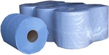 12 rolls x Blue Centrefeed Embossed 2ply Wiper Paper Towel 