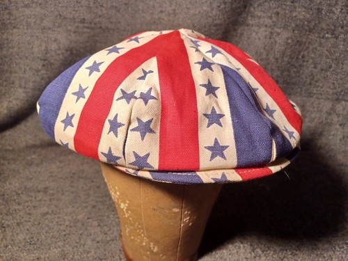 VINTAGE BICENTENNIAL NEWSBOY HAT 1970s RED WHITE AND BLUE - Picture 1 of 8
