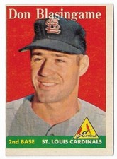 DON BLASINGAME 1958 Topps #199 St. Louis Cardinals SALE GOES TO GOOD CAUSE 🔥⚾🔥