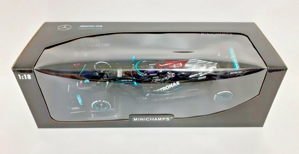 MODELLINO AUTO 1:18 MINICHAMPS F1 MERCEDES W12 HAMILTON WINNER BAHRAIN GP 2021 - Immagine 2 di 4