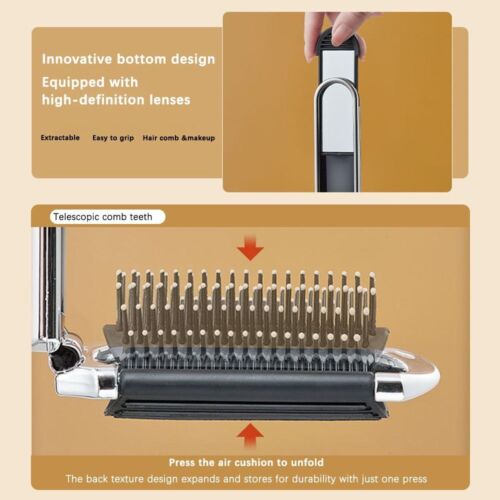 Mini juego de espejos peine 2 en 1 bolsa de aire cepillo para el cabello accesorios de peinado - Imagen 7 de 15