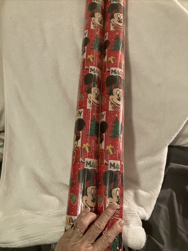 WALT DISNEY Cleo Mickey Mouse 45 Sq.Ft. Single Roll Christmas Wrap! Vintage’80’s - Picture 18 of 19