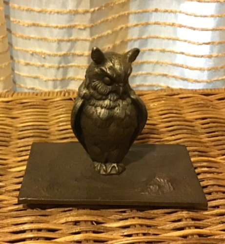 Antik Bronze Eule Schreibtisch Set Stempel Deckel nur Chester Comstock tolle gehörnte Eule - Bild 1 von 6