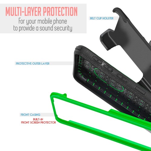 For Motorola Moto Edge (2022) Combo Holster Cover Case Built in Screen Protector - Picture 37 of 63