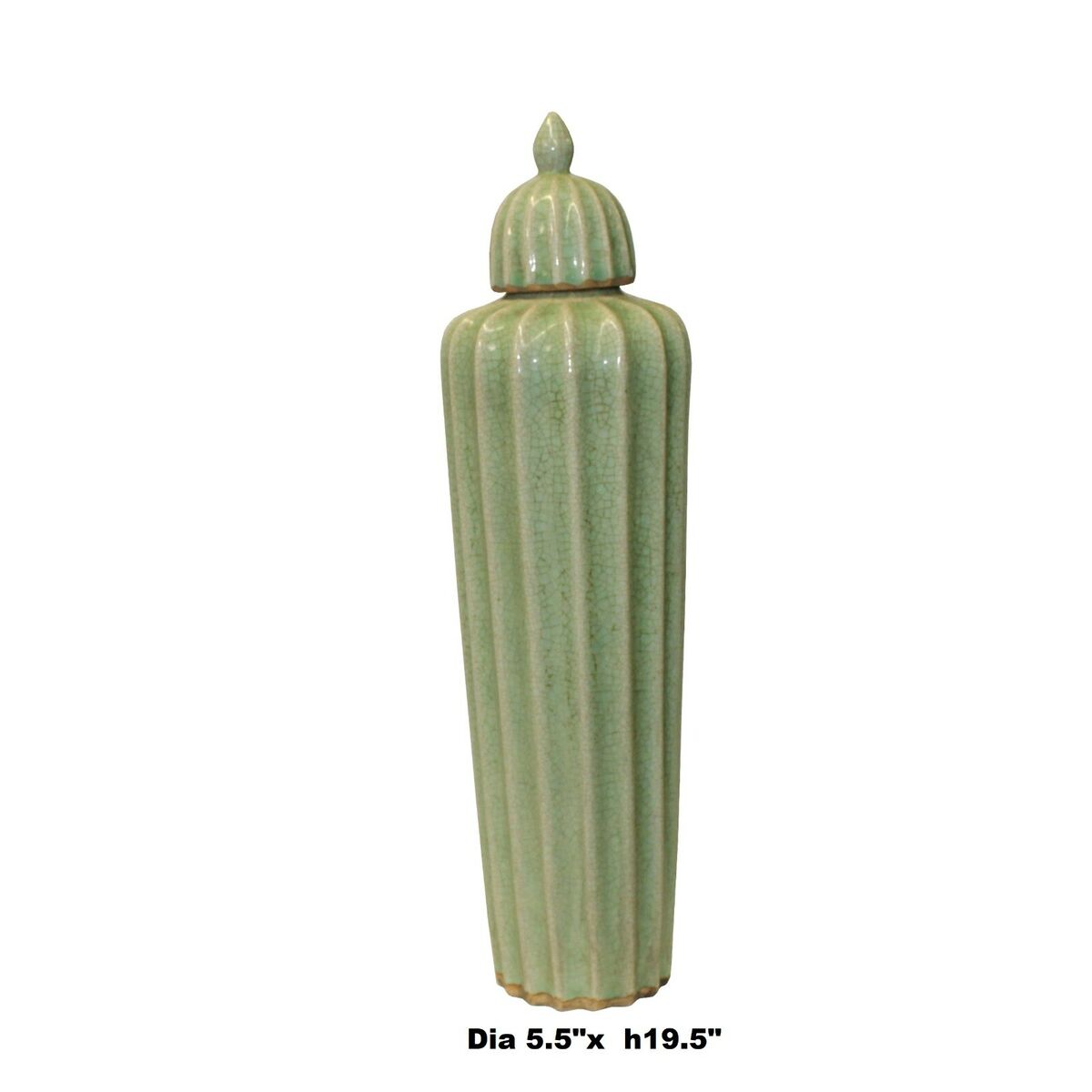 Chinese Ceramic Crackle Pattern Narrow Round Celadon Green Jar ws1068S Chinese Ceramic Crackle Pattern Narrow Round Celadon Green Jar ws1068S