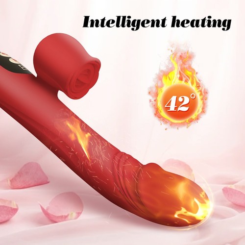 Rose-Dildo-Vibrator-G-spot-Multispeed-Massager-Female-Adult-Sex-Toy-Thrusting - Picture 4 of 16
