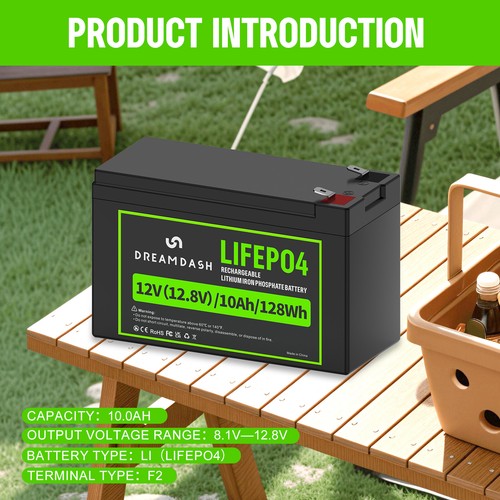 12V 10Ah 7Ah 6AH LiFePO4 BMS 4000 Deep Cycles Life Lithium iron Battery UK - Imagen 2 de 16