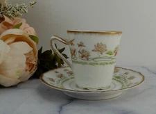 Beautiful Porcelain Cup and Saucer with Flowers Unbranded