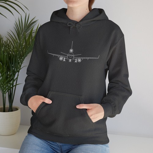 McDonnell Douglas MD-11 Airplane Unisex Heavy Blend™ Hoodie - Poly/Cotton - Dark - Picture 7 of 37