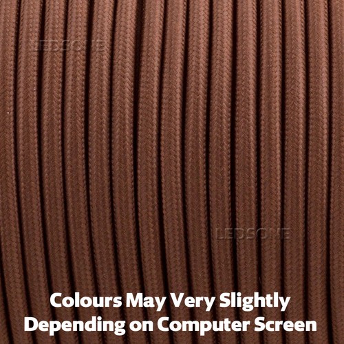 3-adriges geflochtenes Stoffkabel rund Beleuchtung Lampe Flex Vintage - Farbwahl - Bild 4 von 8