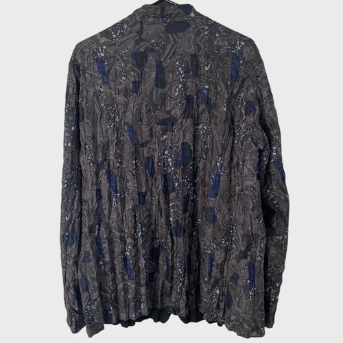 Issey Miyake Pleated Reversible Jacket Mens Size 3 Gray/Black Designer Button-Up - Picture 5 of 18