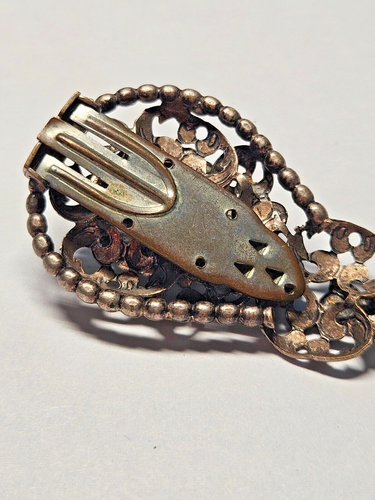 Vintage Faux Green Gem Scarf Clip - Picture 3 of 4