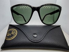 Ray-Ban B L L1717 Cats 2000 Black Frame Green G-15 Lens Sunglasses w/ Case 56mm