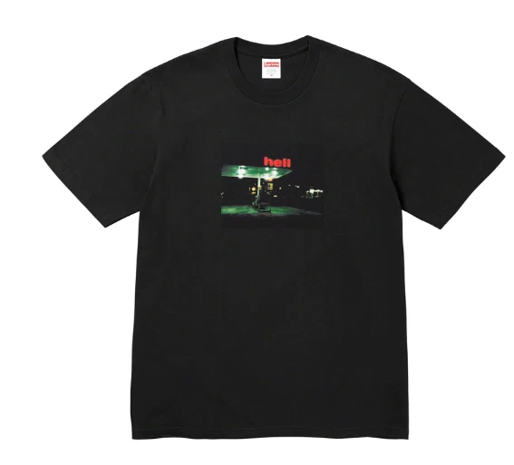 Skate graphique neige noir Supreme Hell Tee petit à la main tableau de bord