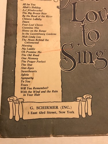 LIEDER, DIE SIE GERNE SINGEN: G. Schemer 1930er thematisches MUSIKBUCH; Vintage seltener Artikel - Bild 2 von 9