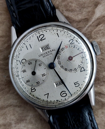UNIVERSAL GENEVE Triple-Date Ref. 21301 Manual Wind St. Steel 32mm Midsize Watch - Picture 6 of 24