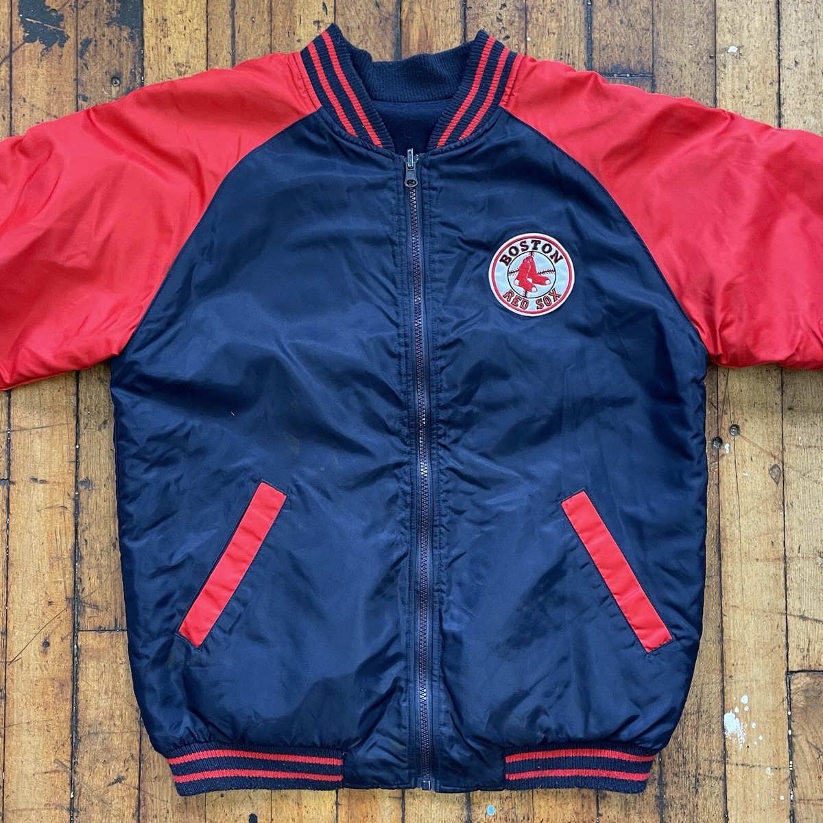 Boston Red Sox ナイロンジャケット 90's Majestic MLB Boston Red Sox Fleece Lining Nylon Jacket