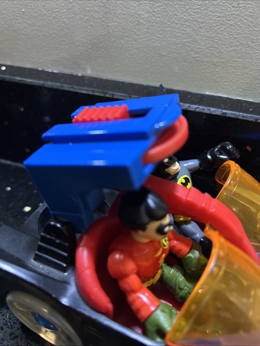 Imaginext DC Super Friends Batman & Robin Original Batmobile Lights Up Discs - Picture 6 of 8