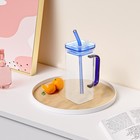  Iced Coffee Cups with Lids Glass Bottle Handle Mug Square Drinking Glasses